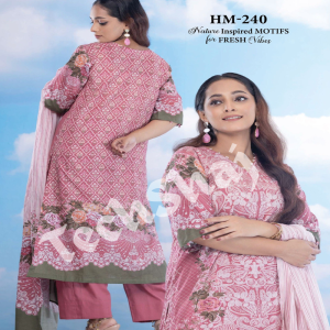 Hooram Printed Harmony 3 Piece (Unstitch)